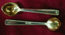 STERLING Salt Dip SPOONS Gold BOWLS -Set of 4 -