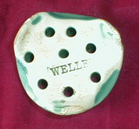 WELLER Flower Frog BLUE Signed ANTIQUE