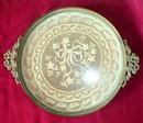 LACE Vanity TRAY Round 2 HANDLES - ANTIQUE -