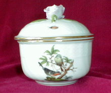 HEREND Rothschild BIRD Covered BOWL -Antique -