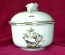HEREND Rothschild BIRD Covered BOWL -Antique -