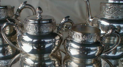 GORHAM Tea SET Silver PLATE 5 pieces -ANTIQUE -
