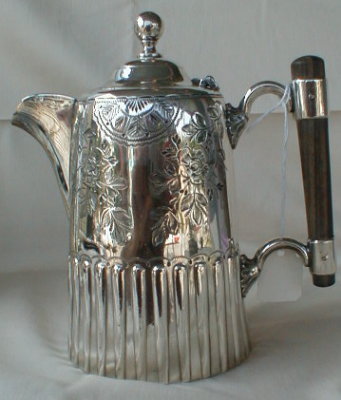 Antique SILVER Pot WOOD Handle ENGLISH
