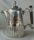 Antique SILVER Pot WOOD Handle ENGLISH