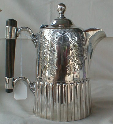 Antique SILVER Pot WOOD Handle ENGLISH