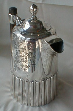 Antique SILVER Pot WOOD Handle ENGLISH