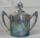 Victorian SILVER Sugar Bowl BELMONT Raspberries