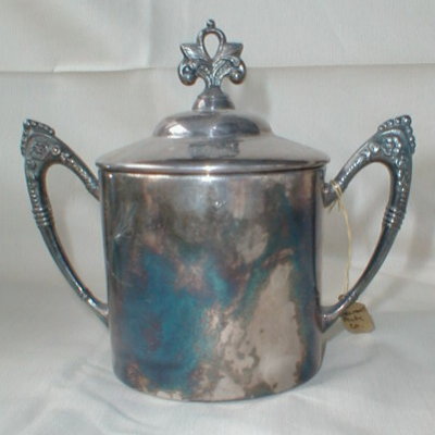 Victorian SILVER Sugar Bowl BELMONT Raspberries