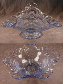 CAPRICE Blue FOOTED Candy (2) Dishes Tab HANDLE