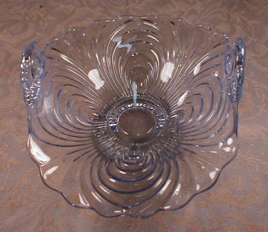 CAPRICE Blue FOOTED Candy (2) Dishes Tab HANDLE