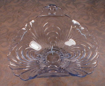 CAPRICE Blue FOOTED Candy (2) Dishes Tab HANDLE