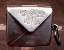 STERLING Chatelaine STAMP Purse - ANTIQUE -