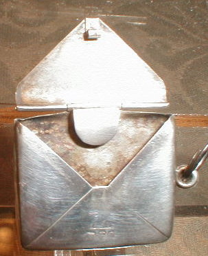 STERLING Chatelaine STAMP Purse - ANTIQUE -
