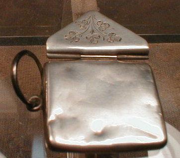 STERLING Chatelaine STAMP Purse - ANTIQUE -