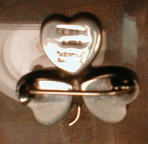 CLOVER Sterling GREEN Agate GAELIC Pin -HG & S-