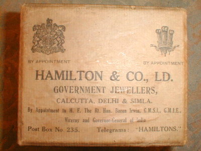INDIA Jewelry BOX Hamilton Co CALCUTTA Vintage-