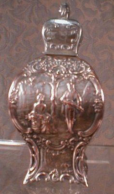 Repousse TEA Caddy LION Finial SP - ANTIQUE -