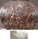 Repousse TEA Caddy LION Finial SP - ANTIQUE -