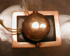 GREEN BloodSTONE Stud BUTTON 14K - ANTIQUE -
