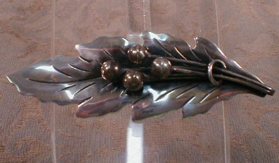 Damaso Gallegos STERLING Leaf PIN Taxco MEXICO-