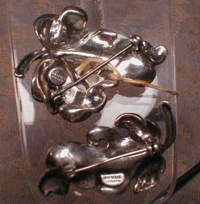 Napier STERLING Broochs (2) Leaf PINS -Vintage-