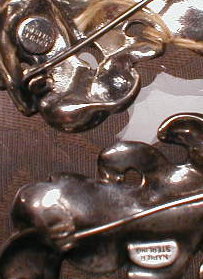 Napier STERLING Broochs (2) Leaf PINS -Vintage-