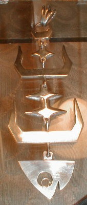 SILVER Fish BONE Pendant TAXCO Mexico Signed MM