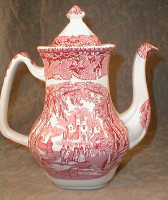 Masons VISTA Coffee Pot PINK - Vintage -