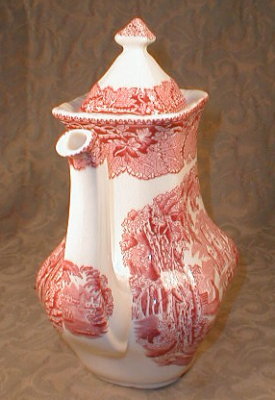 Masons VISTA Coffee Pot PINK - Vintage -