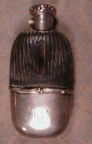 GORHAM Sterling FLASK Leather - ANTIQUE -