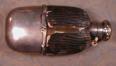 GORHAM Sterling FLASK Leather - ANTIQUE -