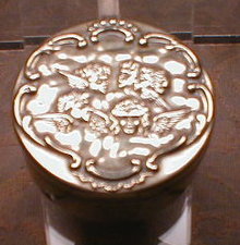 ANGEL Topped TRINKET Box -ANTIQUE-