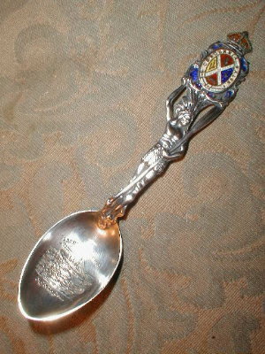 MONTREAL Souvenir STERLING Enamel - SPOON -