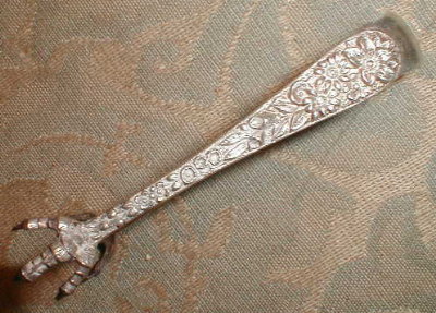 KIRK Repousse SUGAR Tongs STERLING Silver -