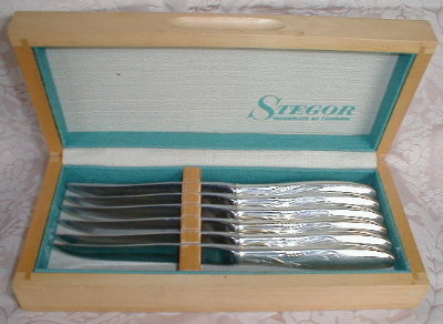 GORHAM Silver STEAK Knives (6) Stegor CERES -