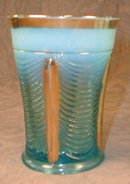 NORTHwood DRAPERY Tumbler BLUE Gold TRIM -RARE-