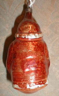 Santa CHRISTMAS Ornament Glass -ANTIQUE-