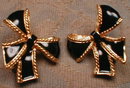 KJL Earrings ENAMEL Bows AVON Kenneth J Lane -