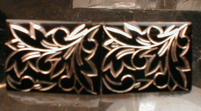 STERLING CuffLINKS Etched DamaSCENE - Vintage -
