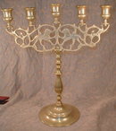 BRASS Candelabra SABBATH Menorah 5 Lites