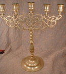 BRASS Candelabra SABBATH Menorah 5 Lites