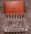 FOX Figurine MOUNTED on Glass BOX Lid ANTIQUE