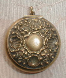 ANTIQUE Chatelaine BOX - STERLING - Gold WASH -