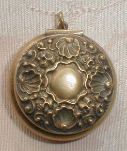 ANTIQUE Chatelaine BOX - STERLING - Gold WASH -