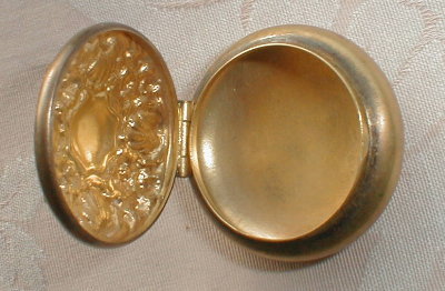 ANTIQUE Chatelaine BOX - STERLING - Gold WASH -