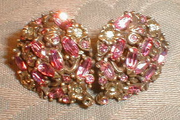 HOLLYCRAFT Necklace EARRINGS Set 1950 -VINTAGE-