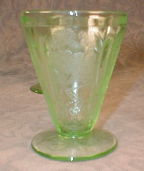 CHERRY Blossom JUICE Glasses -5- Footed GREEN-