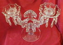 Elegant GLASS CandleSTICKS Prisms - LARGE Pair -