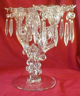 Elegant GLASS CandleSTICKS Prisms - LARGE Pair -
