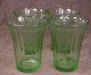 Green FRUIT Tumblers -7- Hazel ATLAS Dep. GLASS